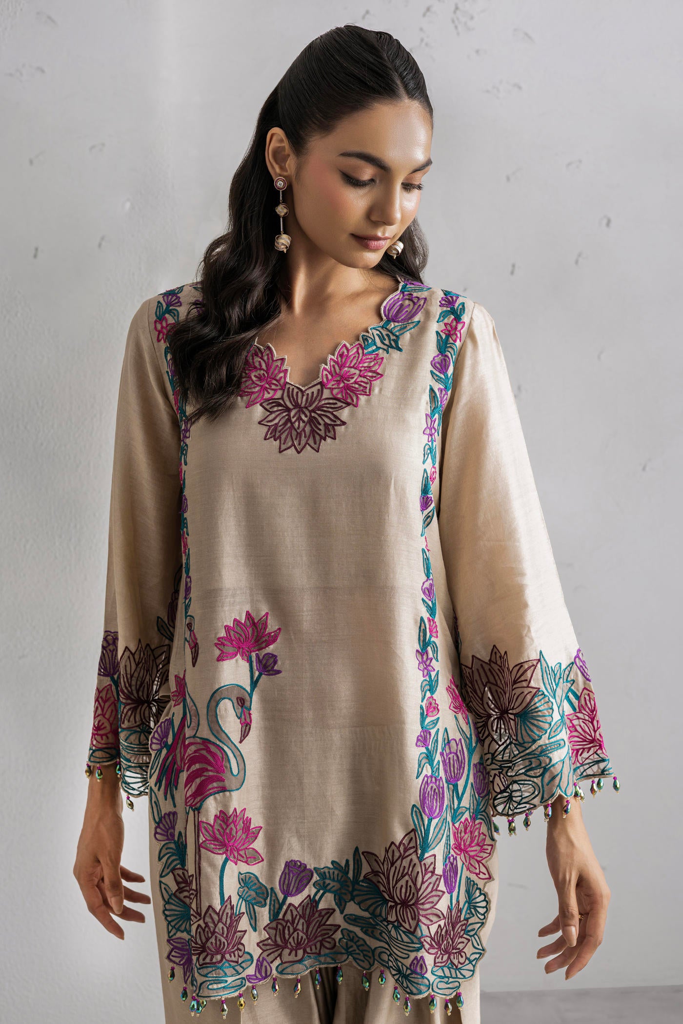 Gul Kurta Set With Farshi Salwar