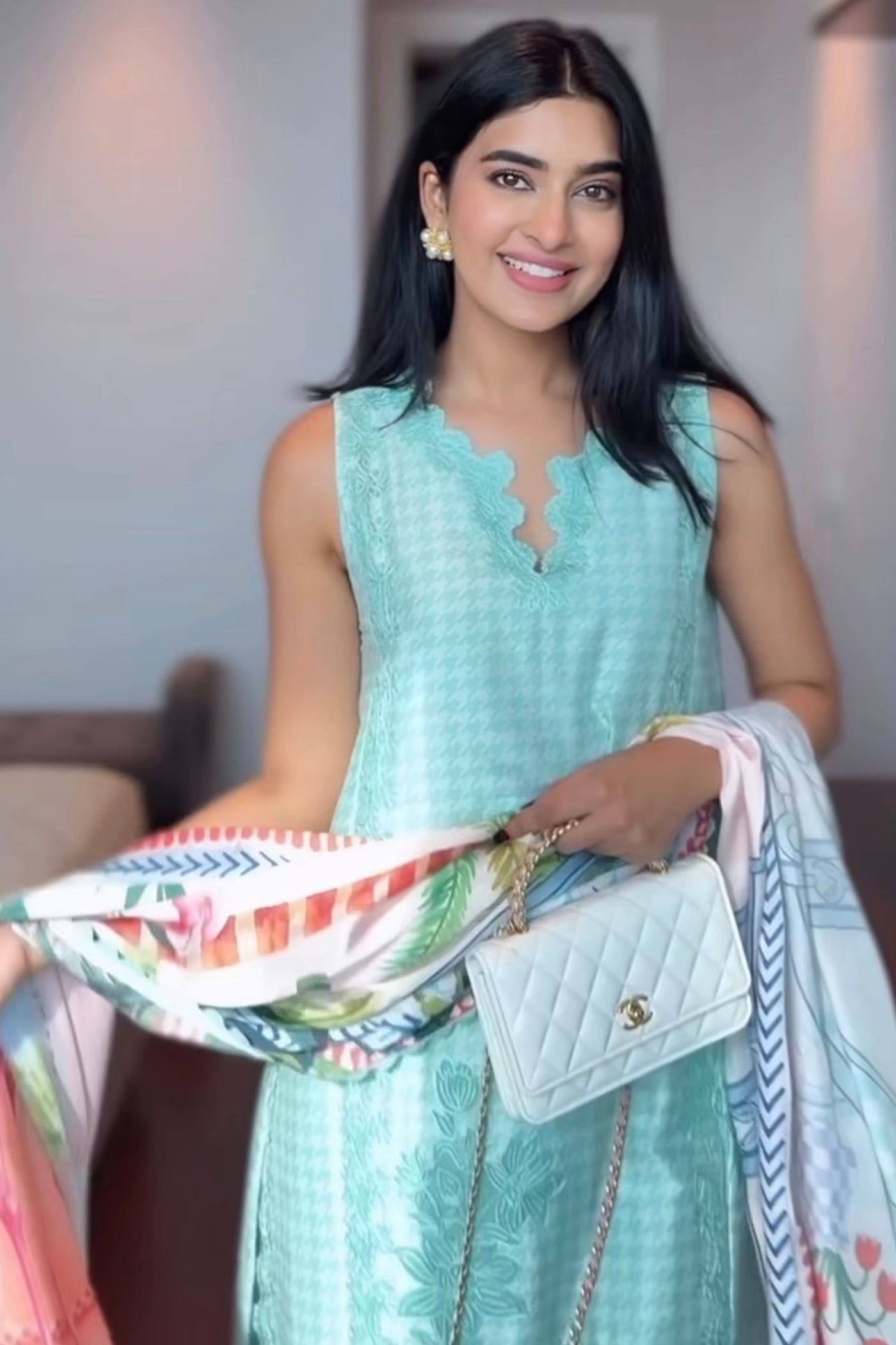 Bhavdeep Kaur In Camelia Pastry Green Long Kurta Set