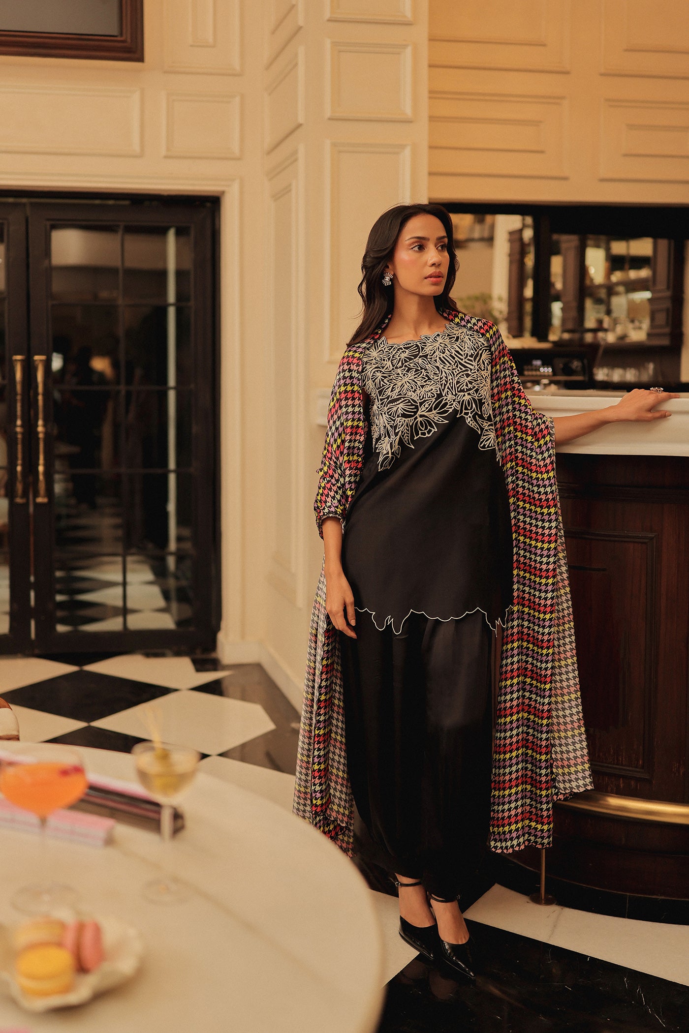 Ruhaani Kurta With Satin Balloon Pants & Dupatta