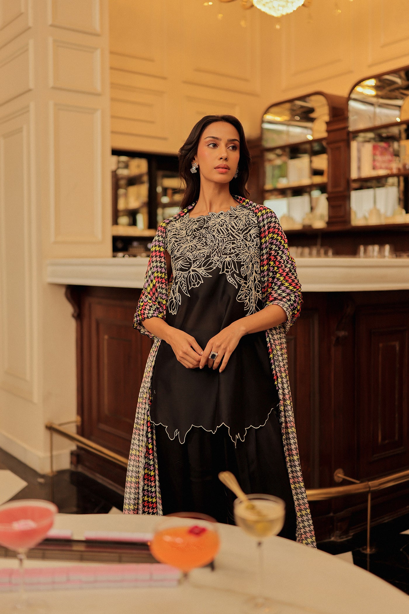 Ruhaani Kurta With Satin Balloon Pants & Dupatta