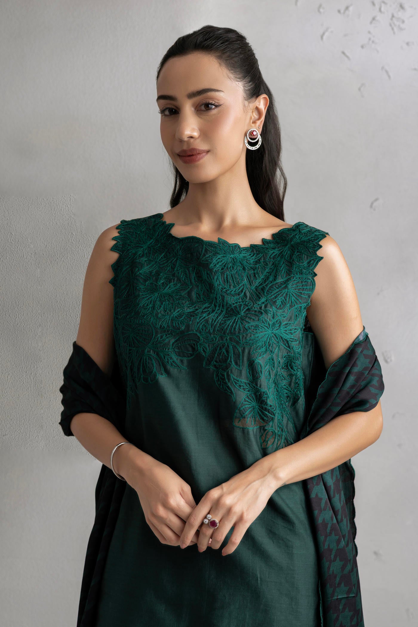 Seher Kurta With Satin Ballon Pants & Dupatta