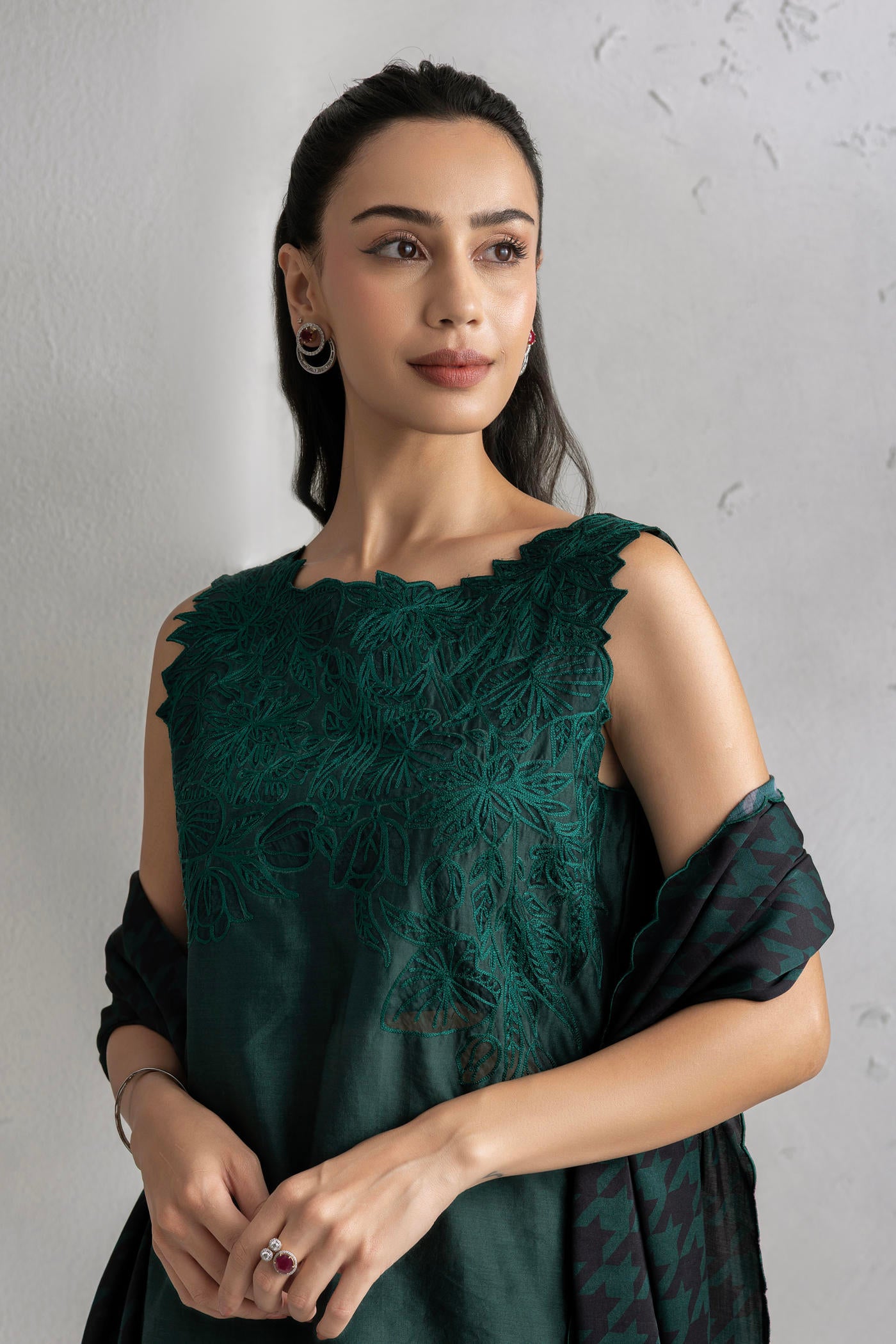 Seher Kurta With Satin Ballon Pants & Dupatta