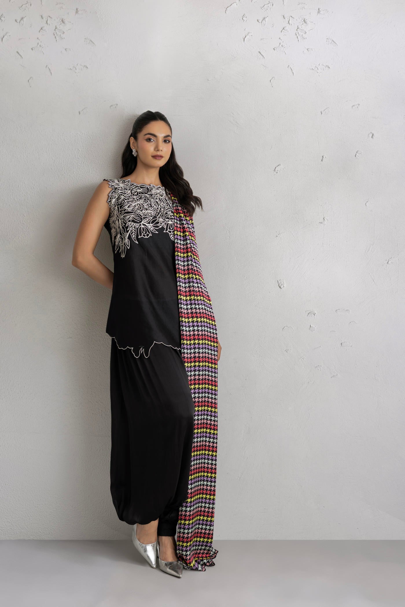 Ruhaani Kurta With Satin Balloon Pants & Dupatta