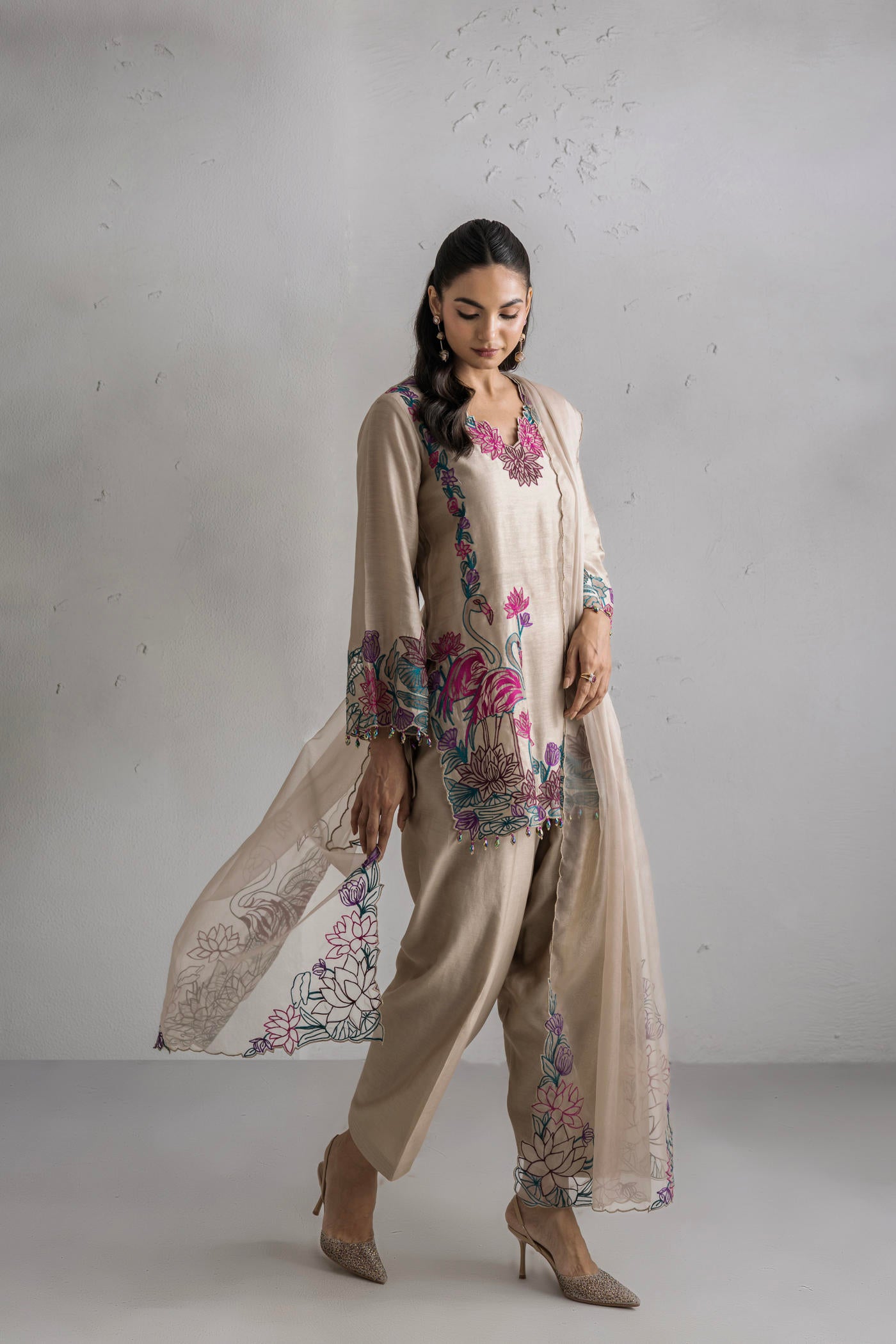 Gul Kurta Set With Farshi Salwar