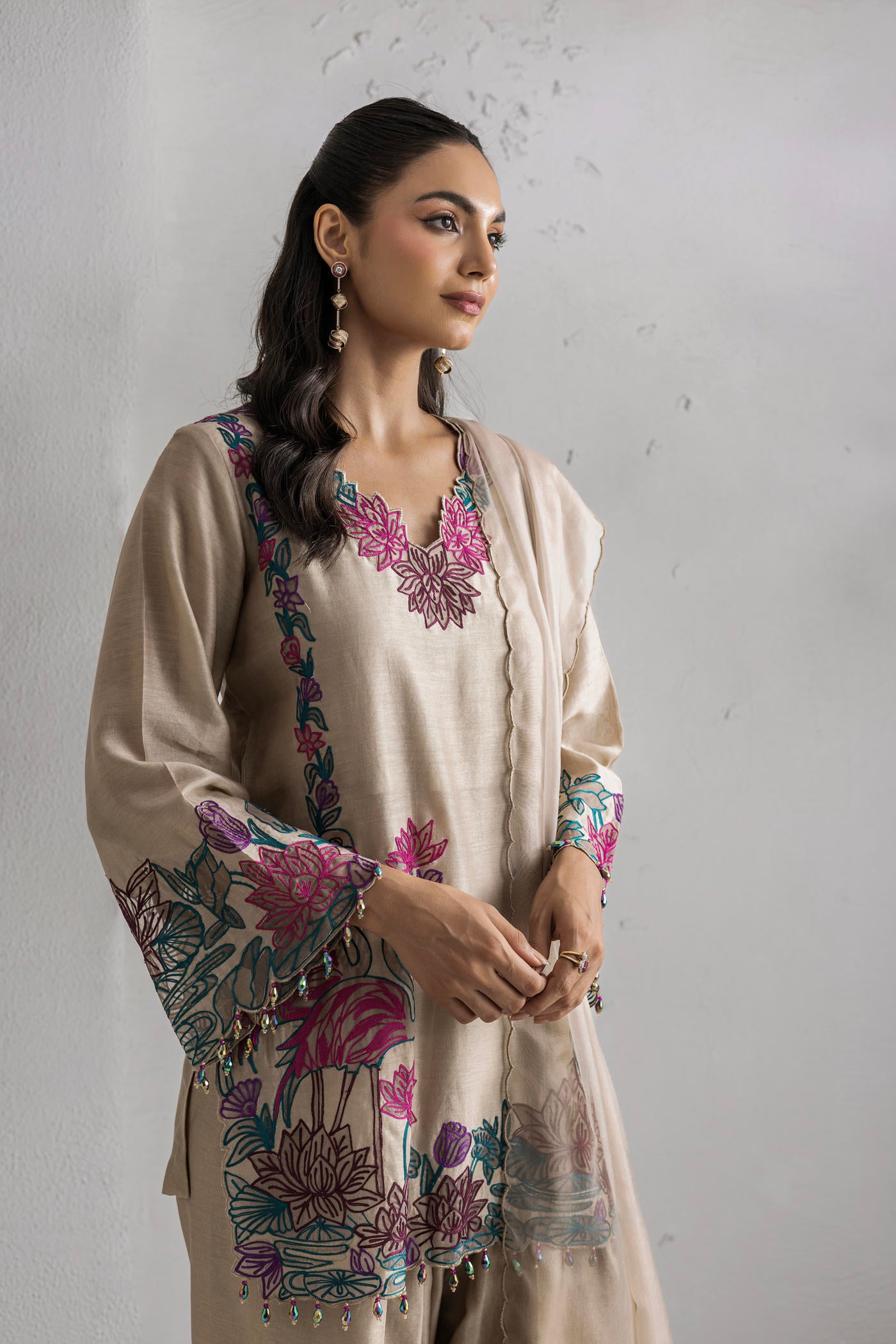Gul Kurta Set With Farshi Salwar
