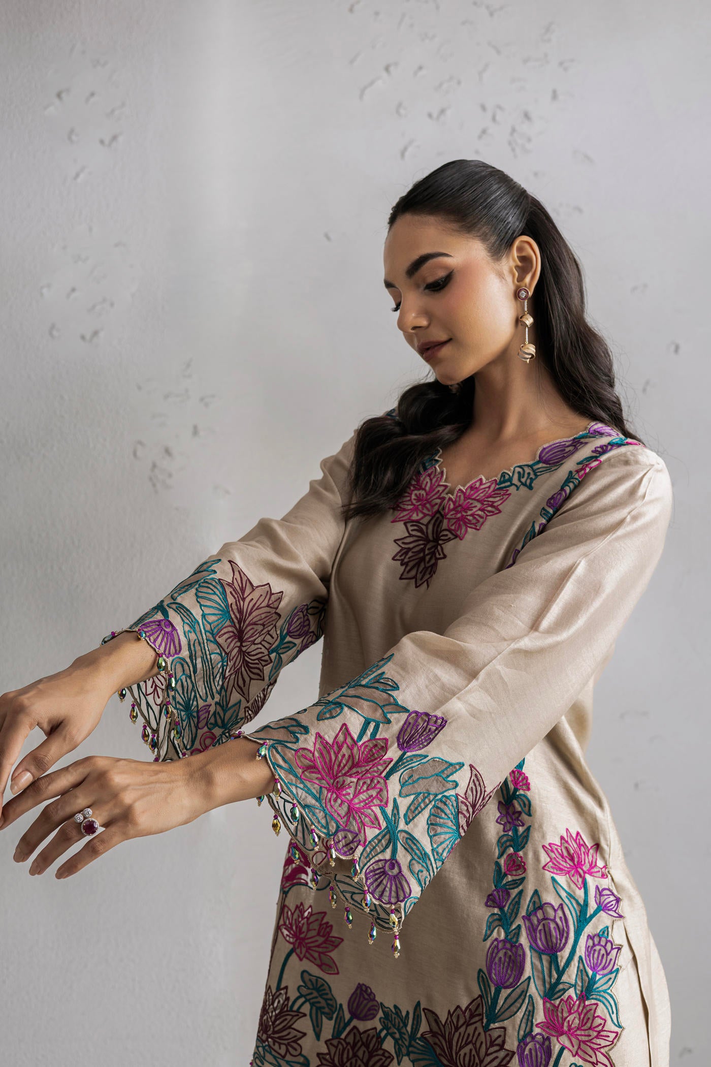 Gul Kurta Set With Farshi Salwar