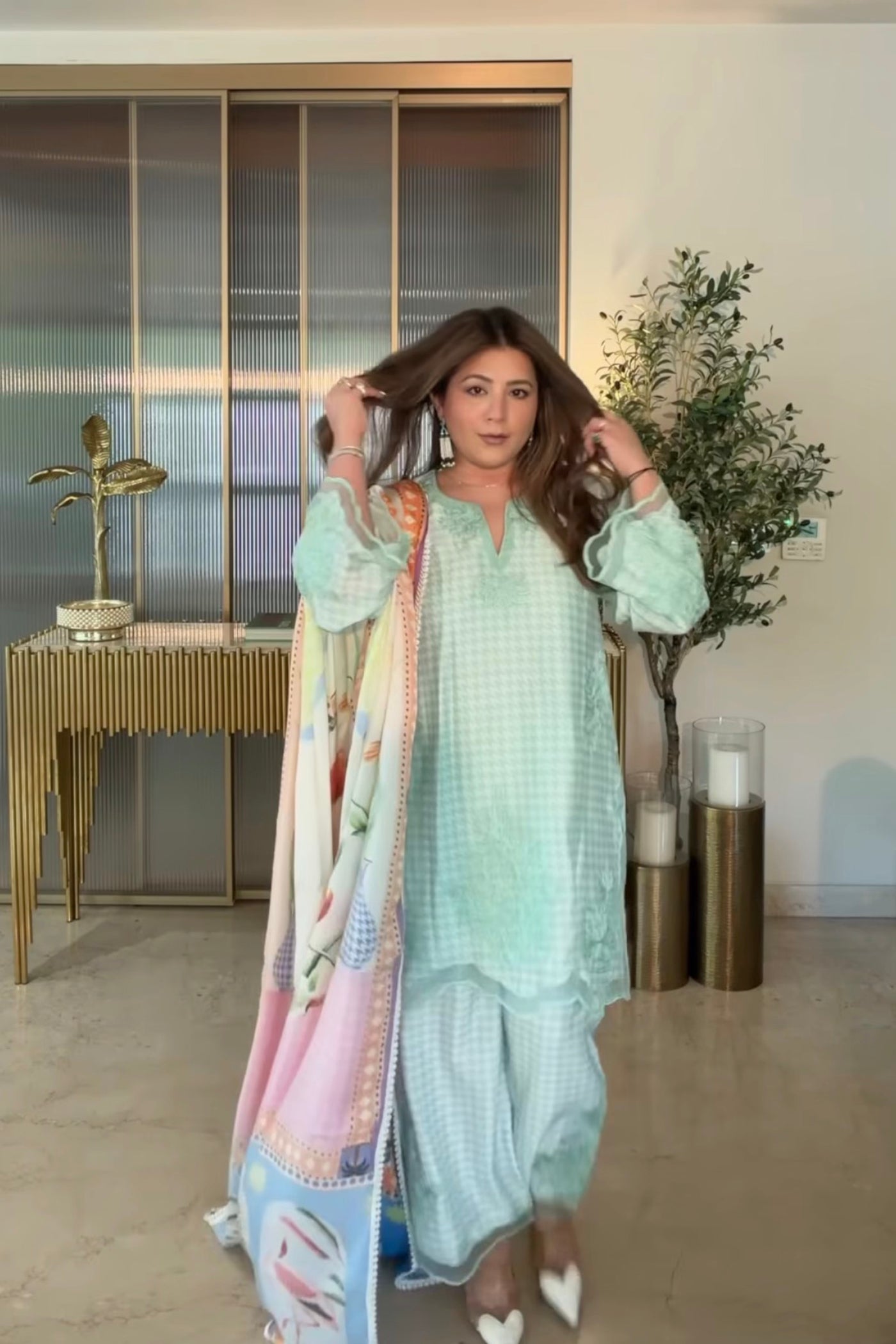 Mehgna Pahwa In Mira Kurta With Straight Pants