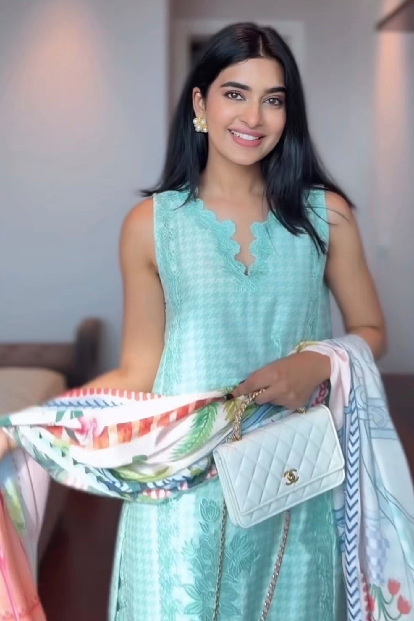 Bhavdeep Kaur In Camelia Pastry Green Long Kurta Set