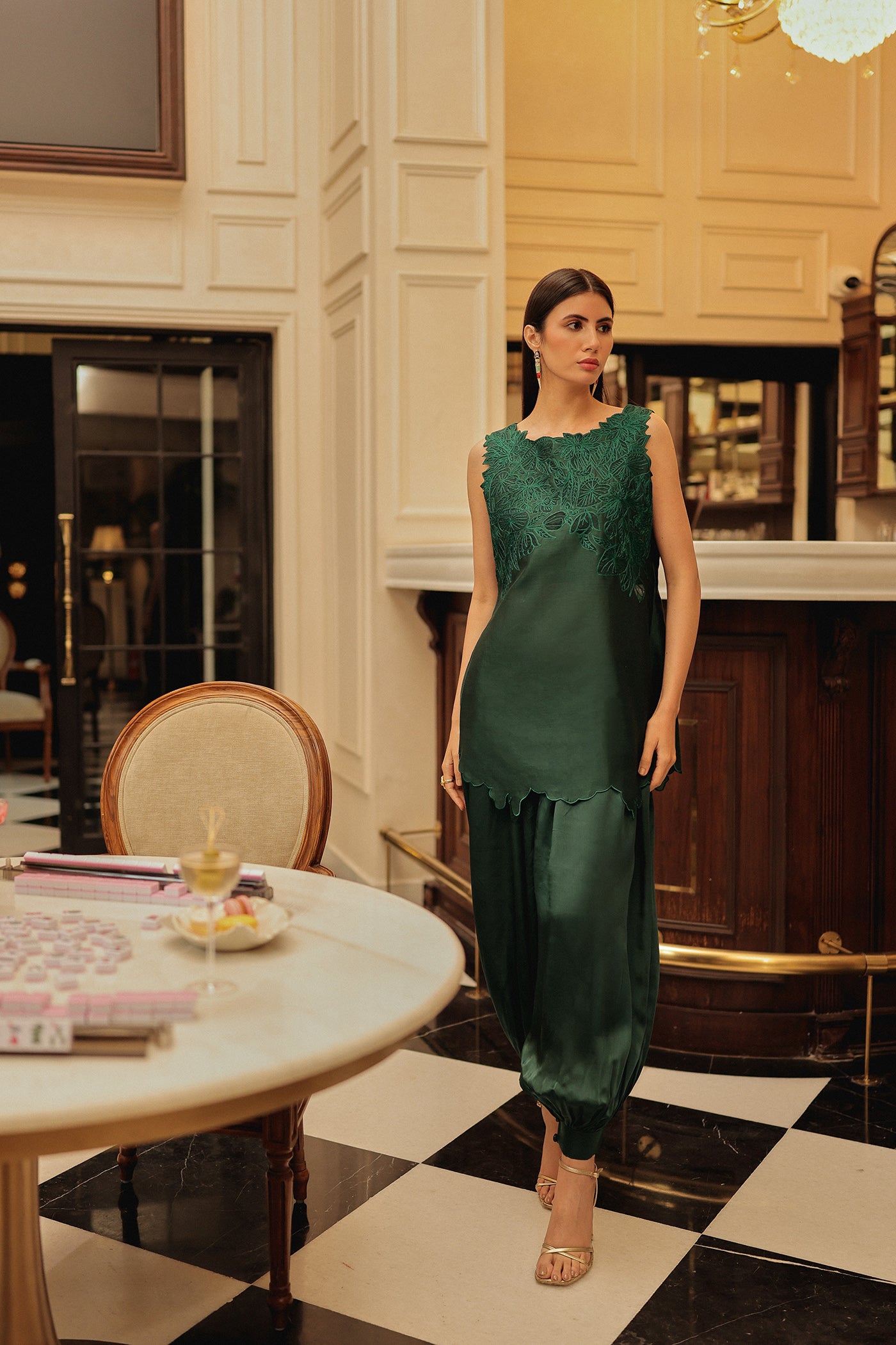 Seher Kurta With Satin Ballon Pants & Dupatta