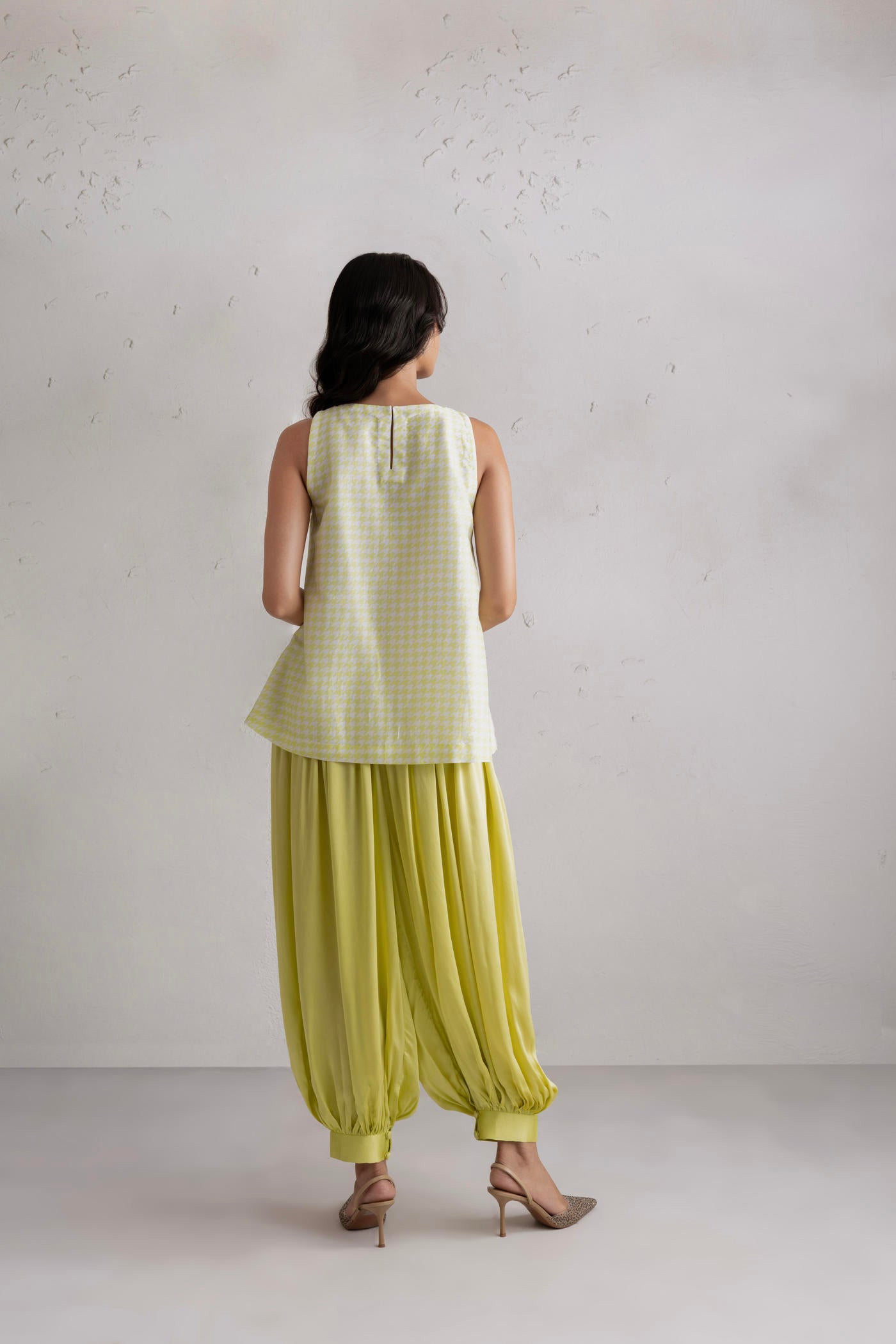 Rhea Short Kurta With Satin Balloon Pants