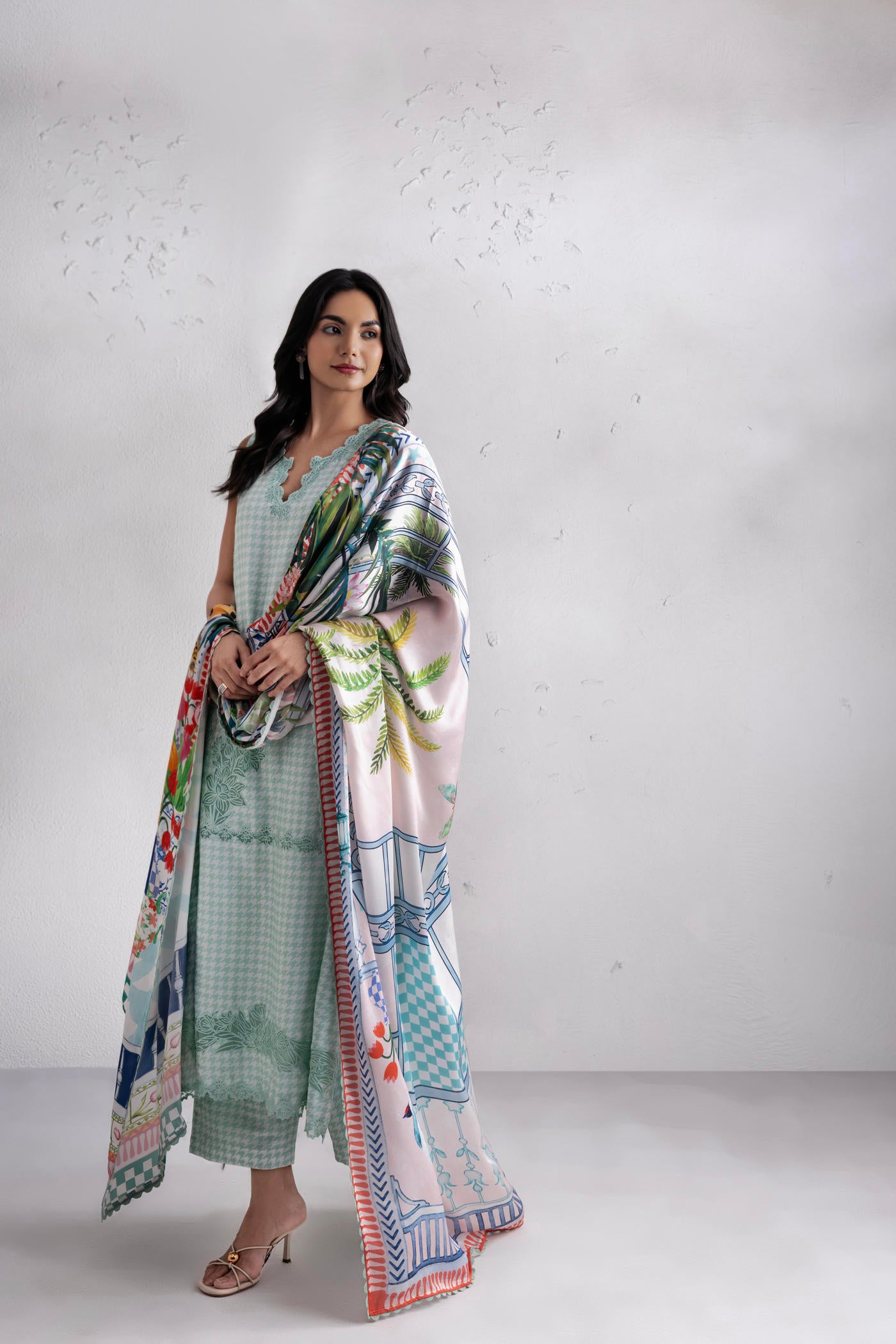 Camelia Pastry Green Long Kurta Set