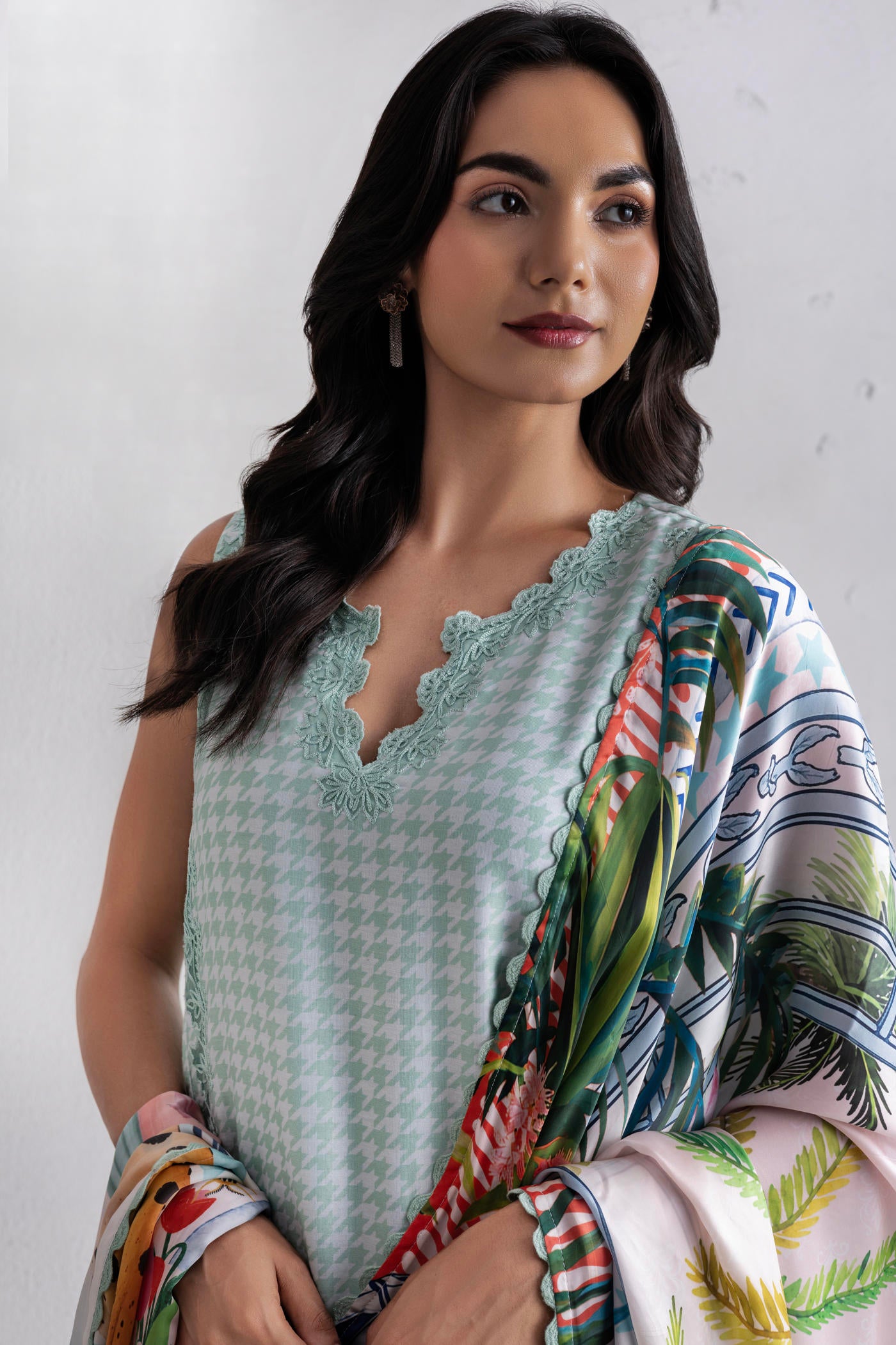 Camelia Pastry Green Long Kurta Set